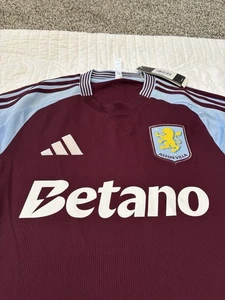 JD1235 Adidas Aston Villa 2024/25 Home Size Small Soccer Jersey NWT $100 - Picture 1 of 9