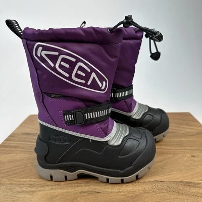 Nuevas botas de invierno forradas púrpura impermeables Keen Snow Troll para niños pequeños talla 8 C Foto 1 de 4