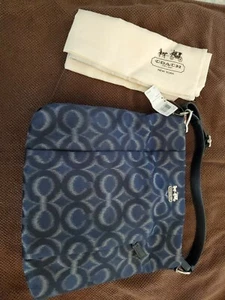 COACH MADISON OP ART IKAT ISABLE IN NAVY Schultertasche Crossbody - Bild 1 von 9