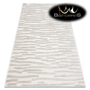 ALFOMBRA SISAL MODERNA INCREÍBLE ""SANTO"" 58394 ondas estructural beige fácil de limpiar - Imagen 1 de 12