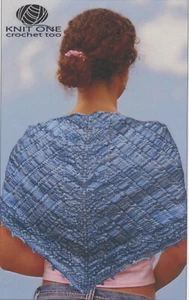 K1C2 Knit One Crochet Too Knitting Pattern 1806 Bluewings Shawlette Pattern Only - Picture 1 of 2