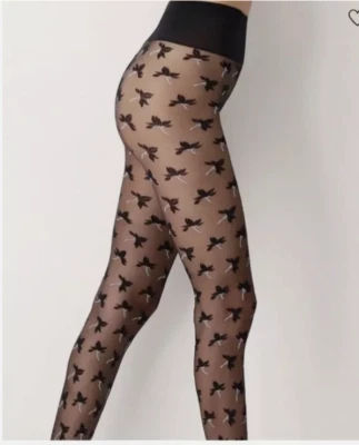 Лот из 2 OROBLU Primroses черный кружевной чистый колготки 20 Sz S черный - Изображение 1 из 4