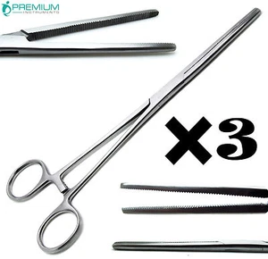 Instrumentos veterinarios de 8" con horquilla recta hemostato quirúrgico Pean Rochester 3 piezas - Imagen 1 de 7