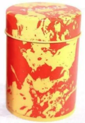 Teavana Orange Splatter Tea Tin 3.5" Canister - Image 1 of 4