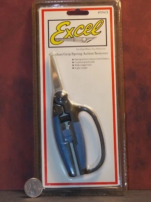 Comfort Grip Spring Action Scissors By Excel D326 Dollys Gallery Hobby Tools - Image 1 of 3