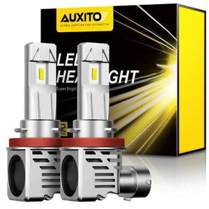 AUXITO H11 LED Headlight High or Low Beam Bulbs 80000LM 6500K Xenon White 2Pcs - Picture 1 of 7