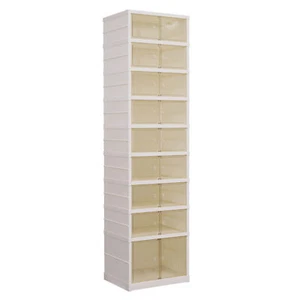 9 Tiers-18 Pairs Shoe Rack Door Foldable Shoe Cabinet Storage Box - Picture 1 of 9
