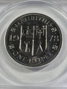 1978 Mauritius 1 Rupee Graded MS 65 by ANACS - Picture 1 of 4