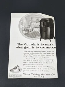 IMPRESIÓN DE ANUNCIOS de máquina parlante Victor de colección - Imagen 1 de 2