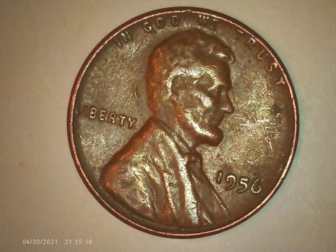 1956 Lincoln Wheat Penny Big B in Liberty & L on rim & DDO error coin RARE! Cover