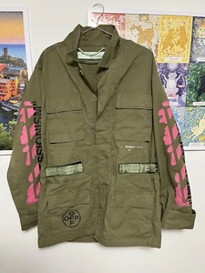 OFF-WHITE Militär Feldjacke mit Logo-Print grün - Bild 1 von 8