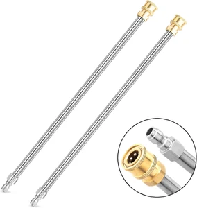 Varita de extensión para lavadora a presión, paquete de 2 varitas de acero inoxidable de 17 pulgadas de alta resistencia - Imagen 1 de 12