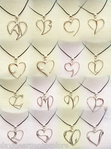 Colgante Corazón Con Inicial de Plata 925 - Colgante Letra Alfabeto Redondo - Imagen 1 de 33