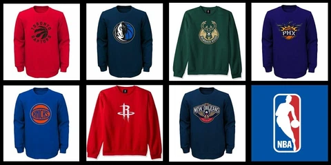 NBA Kid Pullover Fleece Crew Mavericks Rockets Bucks Pelicans Knicks Sun Raptors Cover