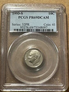 1993-S Roosevelt Dime PCGS PR69DCAM - Picture 1 of 2