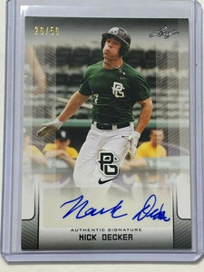 Nick Decker 2017 Leaf Perfect Game Auto Card #BA-ND1  #26 / 50