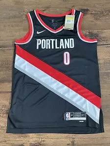 Nike Portland Trail Blazers Damian Lillard 22/23 Jersey Black Red size us mens S - Picture 1 of 10