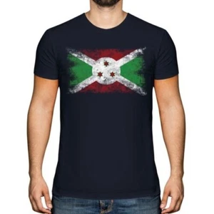 Burundi Distressed Flagge Herren T - Shirt Top Burundisches Fußball Trikot Gift - Bild 1 von 21