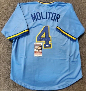 MILWAUKEE BREWERS PAUL MOLITOR AUTOGRAPHED SIGNED JERSEY JSA COA - Picture 1 of 3