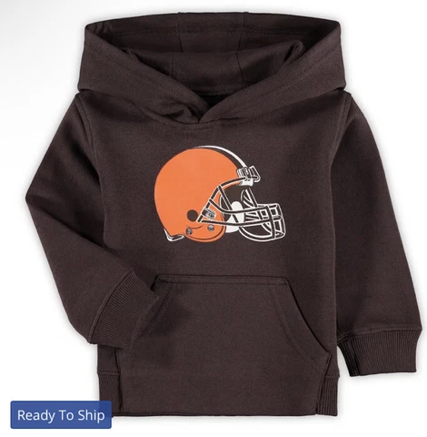Cleveland Browns Brown Team Logo Pullover Hoodie Toddler Size 3T Cover