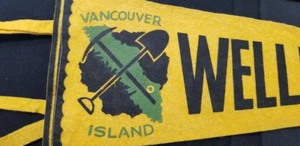Vintage 1960er Wellington BC Vancouver Island WIMPEL 18 x 6 cm - Bild 1 von 2