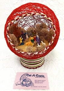 VTG Hand Crafted NATIVITY SCENE String Balloon Art CHRISTMAS Sarasota Florida - Picture 1 of 11