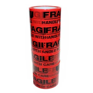 6 x Fragile Packing Tape Packaging Sticky Sealing Tapes 48mm 75M Transparent - Picture 1 of 5