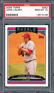 2006 Topps Baseball #352 John Lackey - Anaheim Angels PSA 10 GEM MT        POP 1 - Picture 1 of 2