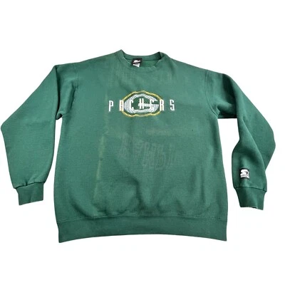 Sudadera DE COLECCIÓN Starter Green Bay Packers Cuello Redondo Para Hombre Verde Medio Años 90 Y2K Foto 1 de 4
