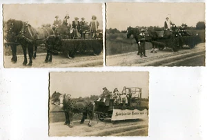 Konvolut, 3 x Foto AK Gummersbach,Motivwagen Jubiläumszug,Pferde um 1930 - Picture 1 of 3