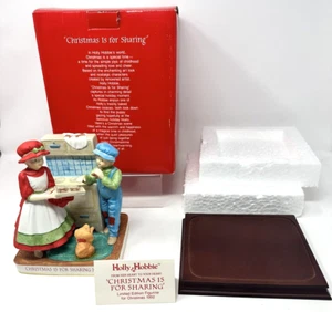 HOLLY HOBBIE 1992 Christmas Is For Sharing Figurine Limited Edition w/ Stand Box - Picture 1 of 17