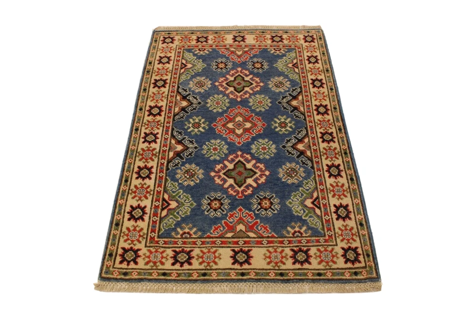 2'8' x 4'0" ft. Afghan Kazak Rug, Hand Knotted Tribal Rug, Vegetable Dye Rug - Image 1 of 4