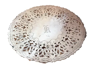 William Adams Italy Silverplate Lace 7.5 Trivet Tray "K" Footed Teapot hot plate - Picture 1 of 8