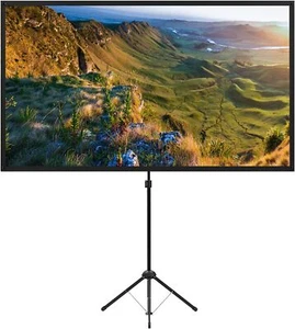 Projector Screen with Stand, Outdoor Projector Screen 80 Inch 16:9 and Tripod - Picture 1 of 6