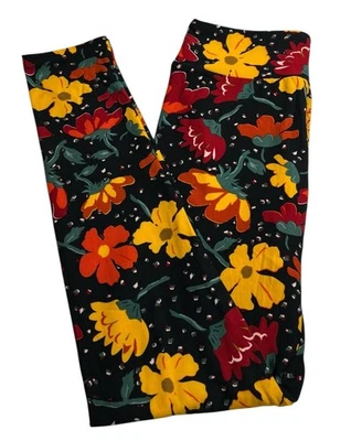 LuLaRoe Leggings OS One Size FALL Autumn Floral POLKA DOT Colorful Daisy Casual - Image 1 of 4