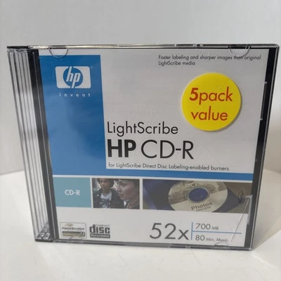 HP Lightscribe CD-R 700 MB 80 min pacote com 5 NOVO lacrado - Imagem 1 de 4
