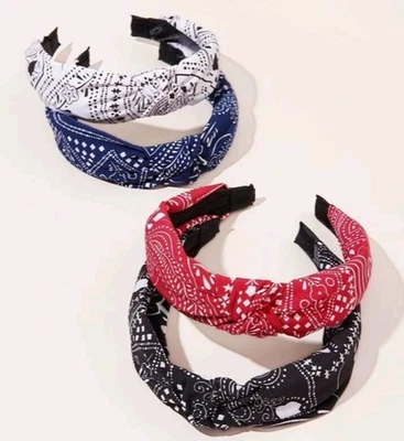 4 piezas diademas de mujer diadema a granel diadema estampado cachemira diademas Foto 1 de 3
