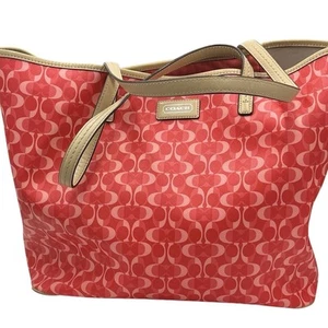 Coach 25673 authentifizierte Peyton Park Split Dream beschichtetes Canvas rot pink Beuteltasche - Bild 1 von 13