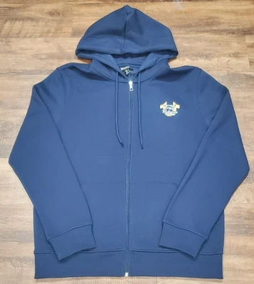 Sudadera con Capucha True Religion Para Hombre Grande Azul Escritura Ovalada Cremallera Completa Sudadera Foto 1 de 4
