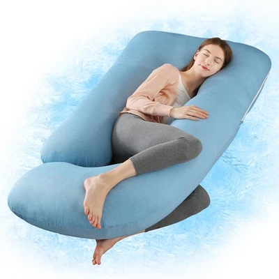Wndy's Dream 60 inch Pregnancy Pillow with Removable Velvet Cover, Side J Typ... - Image 1 of 4