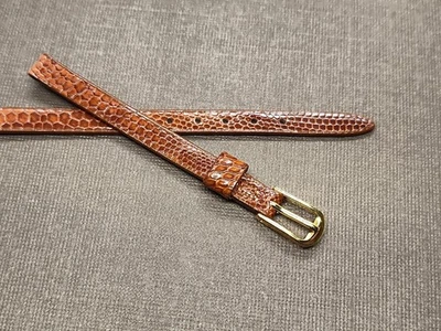 Ladies' Vintage NOS Speidel 6mm Tan Flat Stitchless Genuine Lizard Watch Band - Image 1 of 4