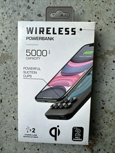 Schwarz Wireless Charging (5W) Powerbank 5000mAh Laden Sie 2 USB Geräte gleichzeitig - Bild 1 von 1