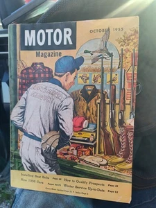 Rare MOTOR Automotive Car Magazine October 1955 James Jordan Cover 1956 Plymouth - Imagen 1 de 4
