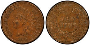 1872 Indian Cent PCGS AU 50, S-1, RPD - Picture 1 of 3