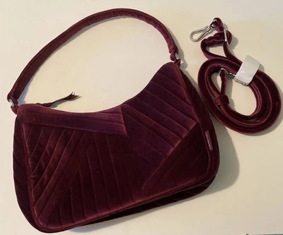 Vera Bradley Frannie Crescent Passas Veludo Tiracolo---NOVO SEM ETIQUETAS - Imagem 1 de 4