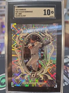 2023 Panini Donruss Mr. 3000 Alex Rodriguez # M3K-4 Silver 81/349 (SP) SGC 10 - Picture 1 of 2