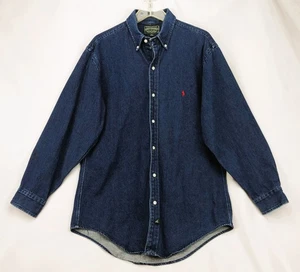 Vintage Ralph Lauren Polo Country Men's Heavyweight Denim Shirt ~ Size Large - Picture 1 of 4