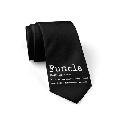 Funcle Definition Necktie Funny Neckties for Men Uncle Tie Mens Novelty Ties - Image 1 of 4