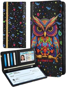 Checkbook Cover for Personal Duplicate Checks - Leather Check Book Wallet Hol... - Picture 1 of 6