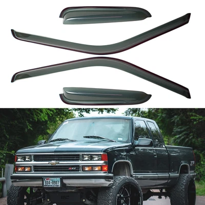 Smoke Window Visors Fits 88-99 GMC Chevy C1500 C2500 K1500 K2500 Rain Guard US - Image 1 of 4